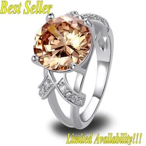 Sterling silver Champagne Ring W/ CZ